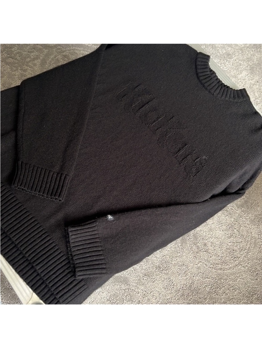 Kickers Black Men's Crewneck Sweater with Embossed Logo